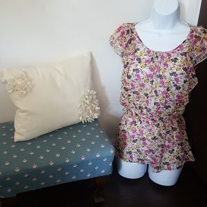Twenty One Floral Ruffle Sleeveless Small